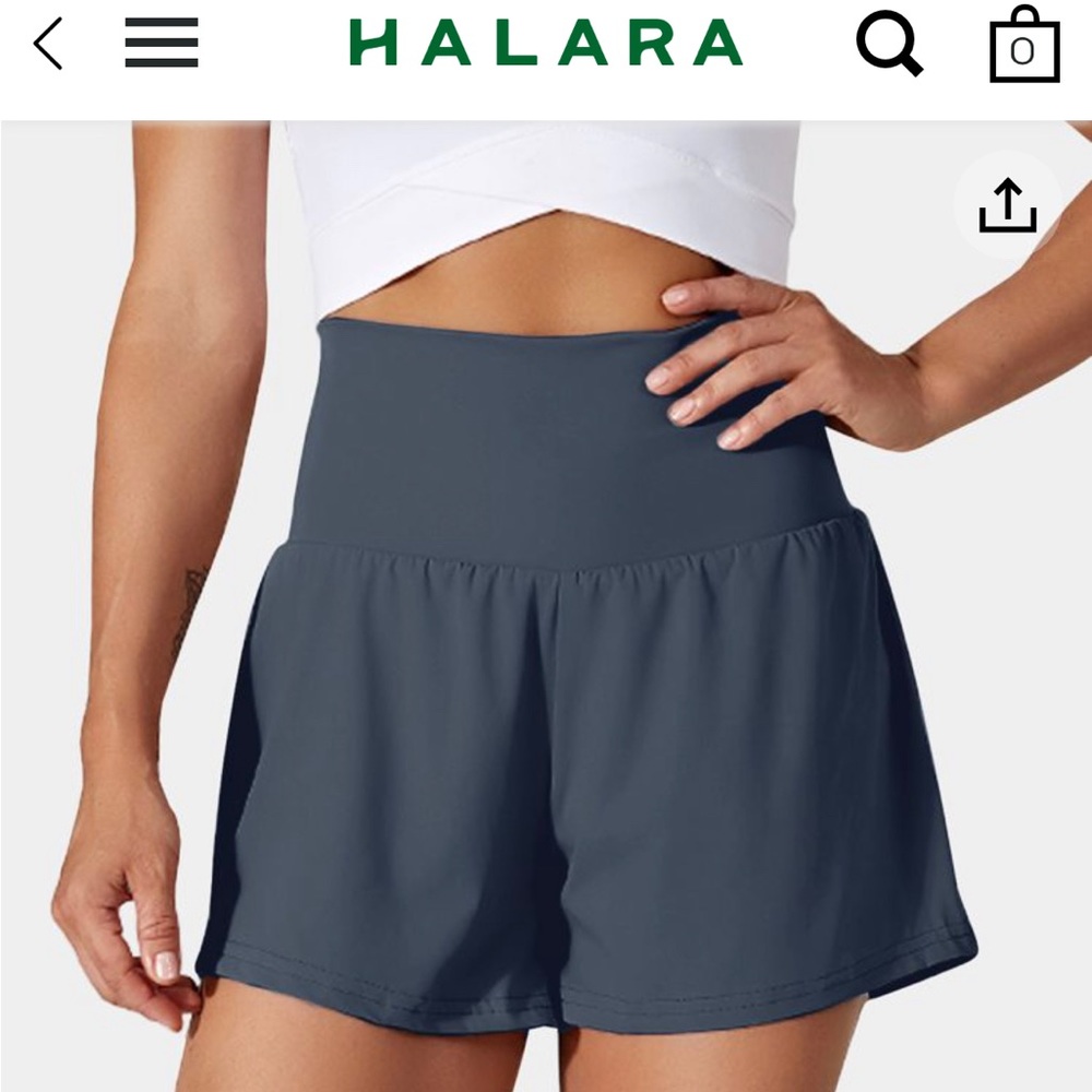 Halara Back Pocket Plus Side Hidden Pocket 2-in-1 Gym Shorts 3"
